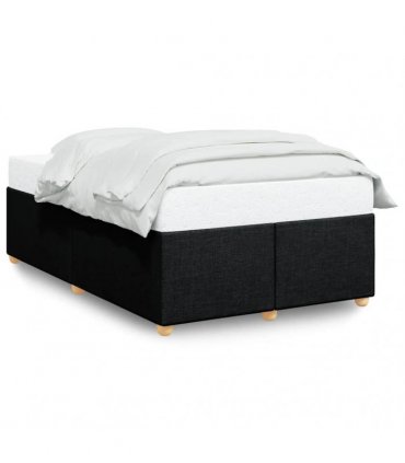 vidaXL Bed Frame without Mattress Black Double Fabric