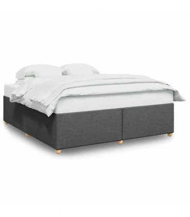 vidaXL Bed Frame without Mattress Dark Grey Super King Fabric
