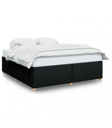 vidaXL Bed Frame without Mattress Black Super King Fabric