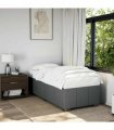 vidaXL Bed Frame without Mattress Dark Grey Single Fabric