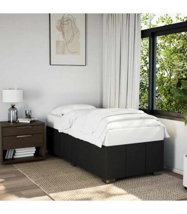 vidaXL Bed Frame without Mattress Black Single Fabric