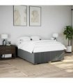 vidaXL Bed Frame without Mattress Dark Grey Double Fabric