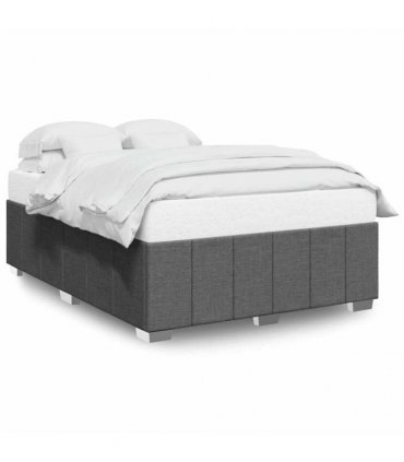 vidaXL Bed Frame without Mattress Dark Grey Double Fabric