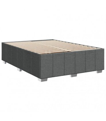 vidaXL Bed Frame without Mattress Dark Grey Double Fabric