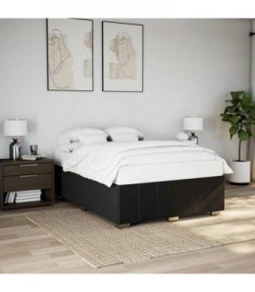 vidaXL Bed Frame without Mattress Black Double Fabric