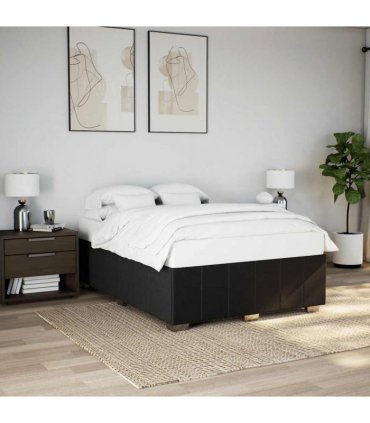 vidaXL Bed Frame without Mattress Black Double Fabric