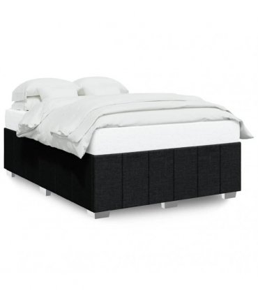 vidaXL Bed Frame without Mattress Black Double Fabric