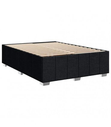 vidaXL Bed Frame without Mattress Black Double Fabric