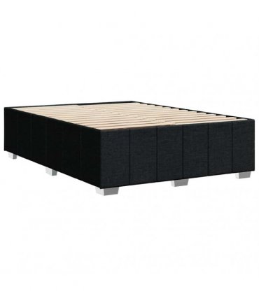 vidaXL Bed Frame without Mattress Black Double Fabric