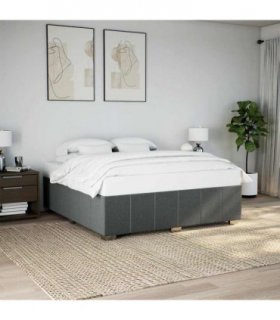 vidaXL Bed Frame without Mattress Dark Grey Super King Fabric