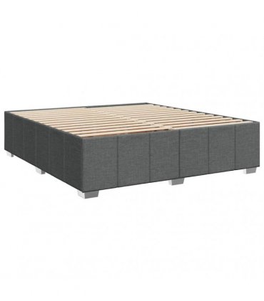 vidaXL Bed Frame without Mattress Dark Grey Super King Fabric