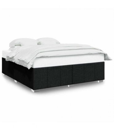 vidaXL Bed Frame without Mattress Black Super King Fabric