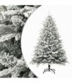 vidaXL Artificial Christmas Tree with Flocked Snow Green 150 cm PVC&PE