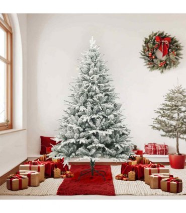 vidaXL Artificial Christmas Tree with Flocked Snow Green 180 cm PVC&PE
