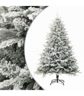 vidaXL Artificial Christmas Tree with Flocked Snow Green 210 cm PVC&PE