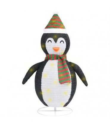vidaXL Decorative Christmas Snow Penguin Figure LED Luxury Fabric 60cm