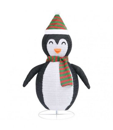 vidaXL Decorative Christmas Snow Penguin Figure LED Luxury Fabric 60cm
