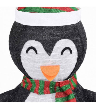 vidaXL Decorative Christmas Snow Penguin Figure LED Luxury Fabric 60cm