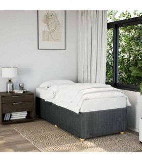 vidaXL Bed Frame without Mattress Dark Grey Single Fabric