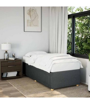 vidaXL Bed Frame without Mattress Dark Grey Single Fabric