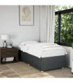 vidaXL Bed Frame without Mattress Dark Grey Single Fabric