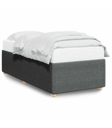 vidaXL Bed Frame without Mattress Dark Grey Single Fabric