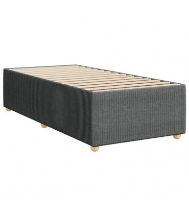 vidaXL Bed Frame without Mattress Dark Grey Single Fabric