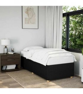 vidaXL Bed Frame without Mattress Black Single Fabric