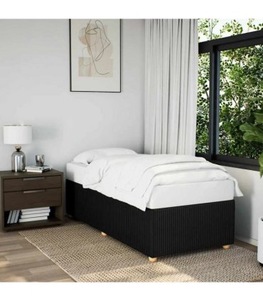 vidaXL Bed Frame without Mattress Black Single Fabric