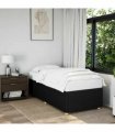 vidaXL Bed Frame without Mattress Black Single Fabric