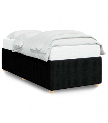 vidaXL Bed Frame without Mattress Black Single Fabric