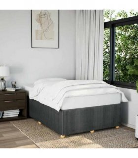 vidaXL Bed Frame without Mattress Dark Grey Double Fabric