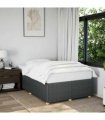 vidaXL Bed Frame without Mattress Dark Grey Double Fabric