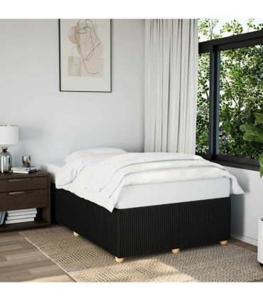 vidaXL Bed Frame without Mattress Black Double Fabric