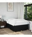 vidaXL Bed Frame without Mattress Black Double Fabric