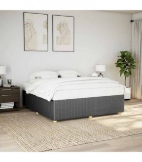 vidaXL Bed Frame without Mattress Dark Grey Super King Fabric
