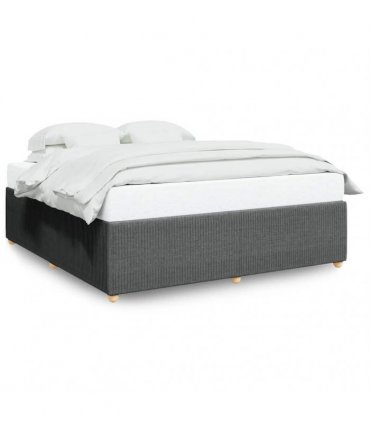 vidaXL Bed Frame without Mattress Dark Grey Super King Fabric