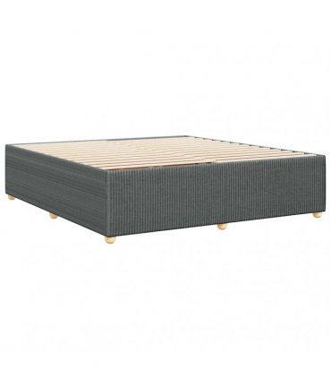 vidaXL Bed Frame without Mattress Dark Grey Super King Fabric