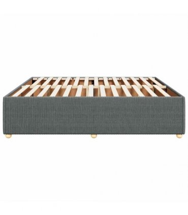 vidaXL Bed Frame without Mattress Dark Grey Super King Fabric