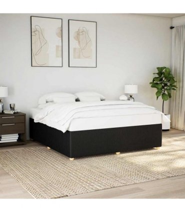 vidaXL Bed Frame without Mattress Black Super King Fabric