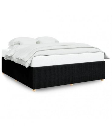 vidaXL Bed Frame without Mattress Black Super King Fabric