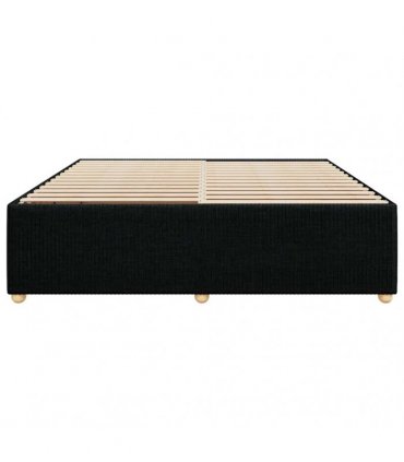 vidaXL Bed Frame without Mattress Black Super King Fabric