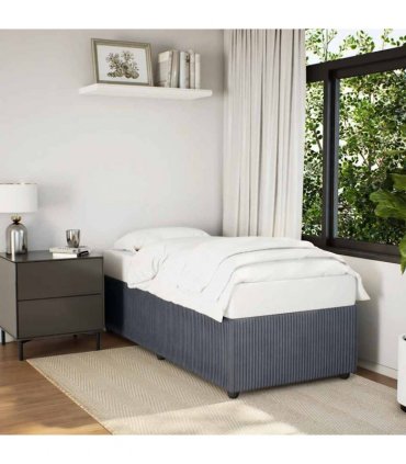 vidaXL Bed Frame without Mattress Dark Grey Single Velvet