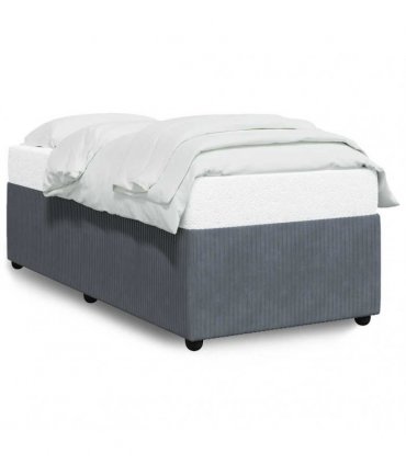 vidaXL Bed Frame without Mattress Dark Grey Single Velvet