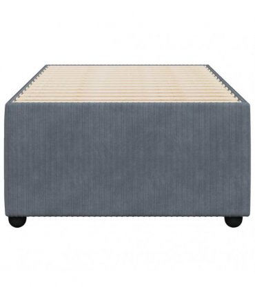 vidaXL Bed Frame without Mattress Dark Grey Single Velvet