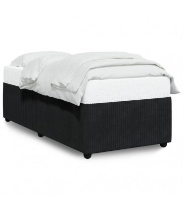 vidaXL Bed Frame without Mattress Black Single Velvet