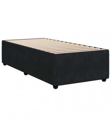 vidaXL Bed Frame without Mattress Black Single Velvet
