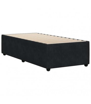vidaXL Bed Frame without Mattress Black Single Velvet