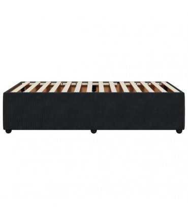 vidaXL Bed Frame without Mattress Black Single Velvet
