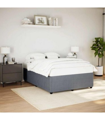 vidaXL Bed Frame without Mattress Dark Grey Double Velvet